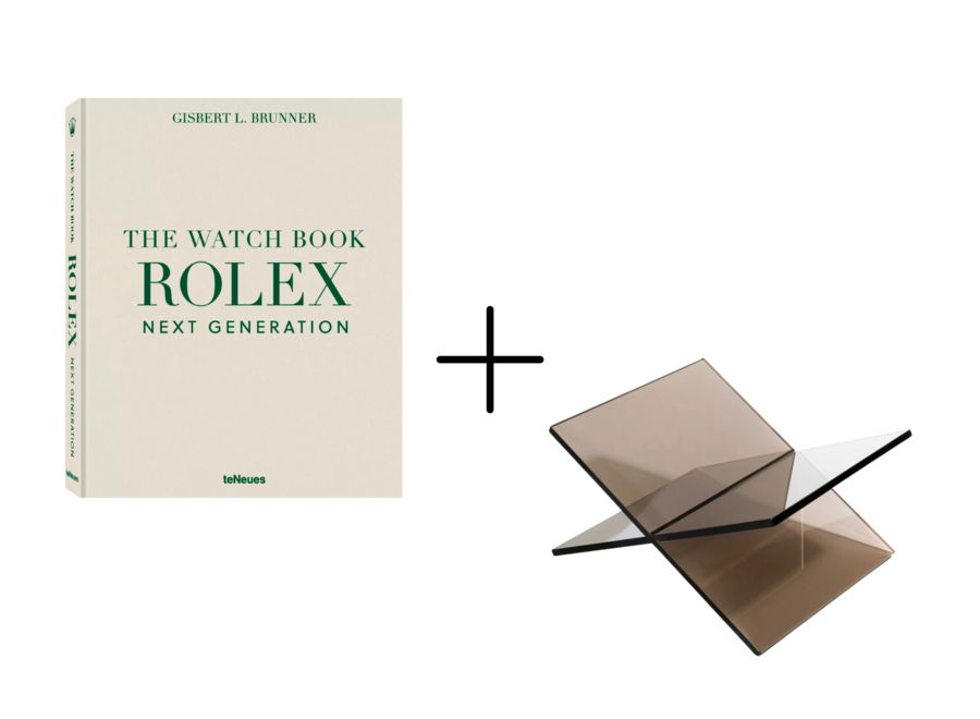 The Watch Book ROLEX, Next Generation + Boekenstandaard Transparant Bruin