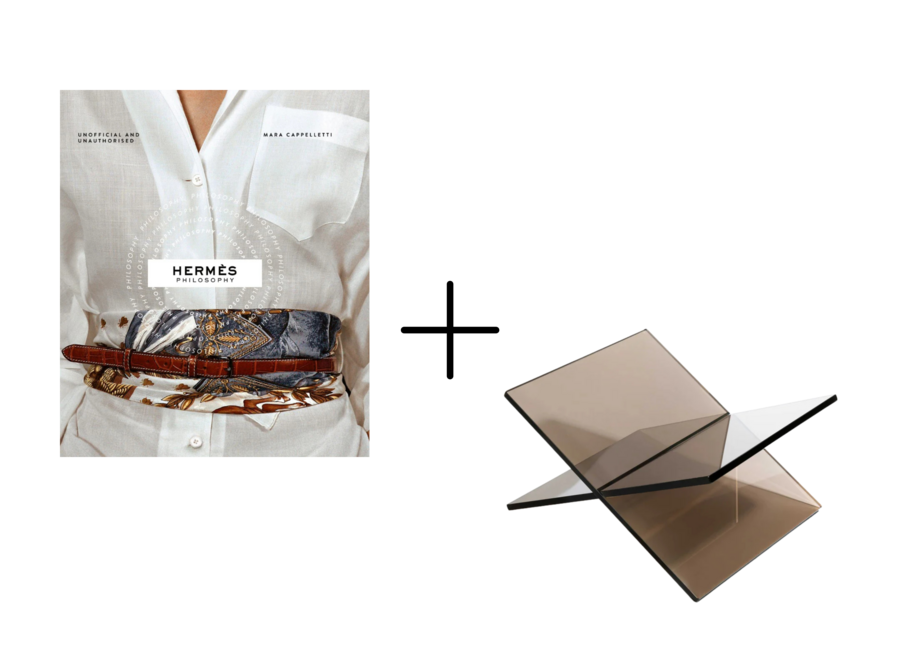 Hermès Philosophy + Boekenstandaard Transparant Bruin