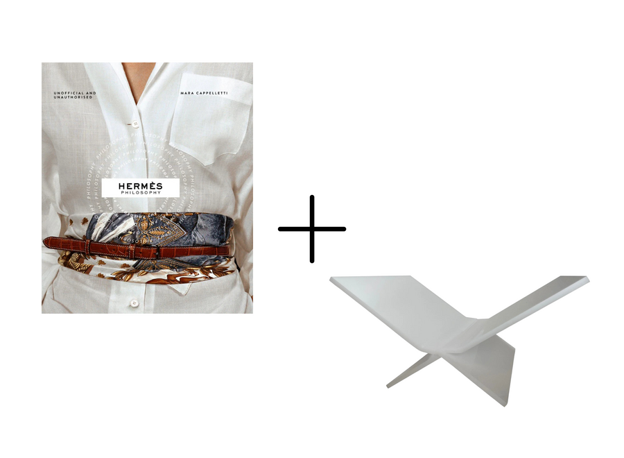 Hermès Philosophy + Boekenstandaard Transparant Melkwit