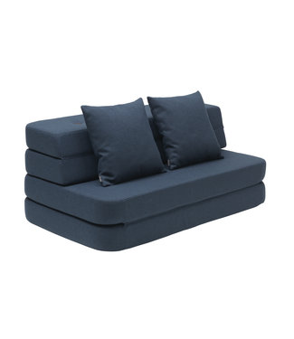 KK 3 Fold Sofa - Dark blue w. black