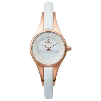 Obaku Dameshorloge Leer rosegold Ø24,5 V110L VWRW | Starlounge