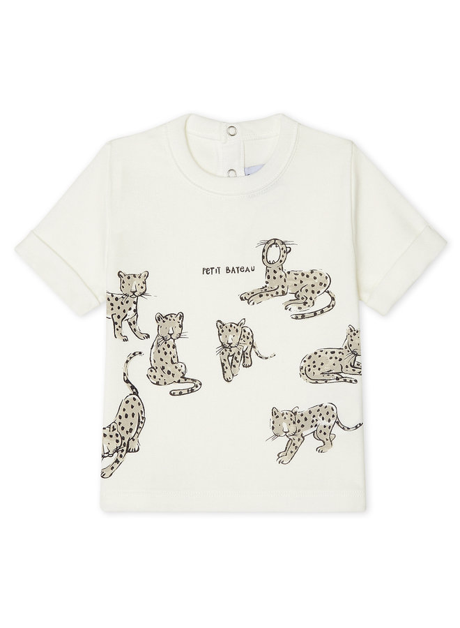 Betit Bateau T-Shirt creme Leoparden