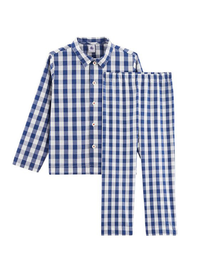 Petit Bateau Twill Pyjama im Karo Retro Look