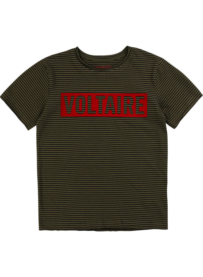 Zadig & Voltaire T-Shirt khaki schwarz gestreift Boys