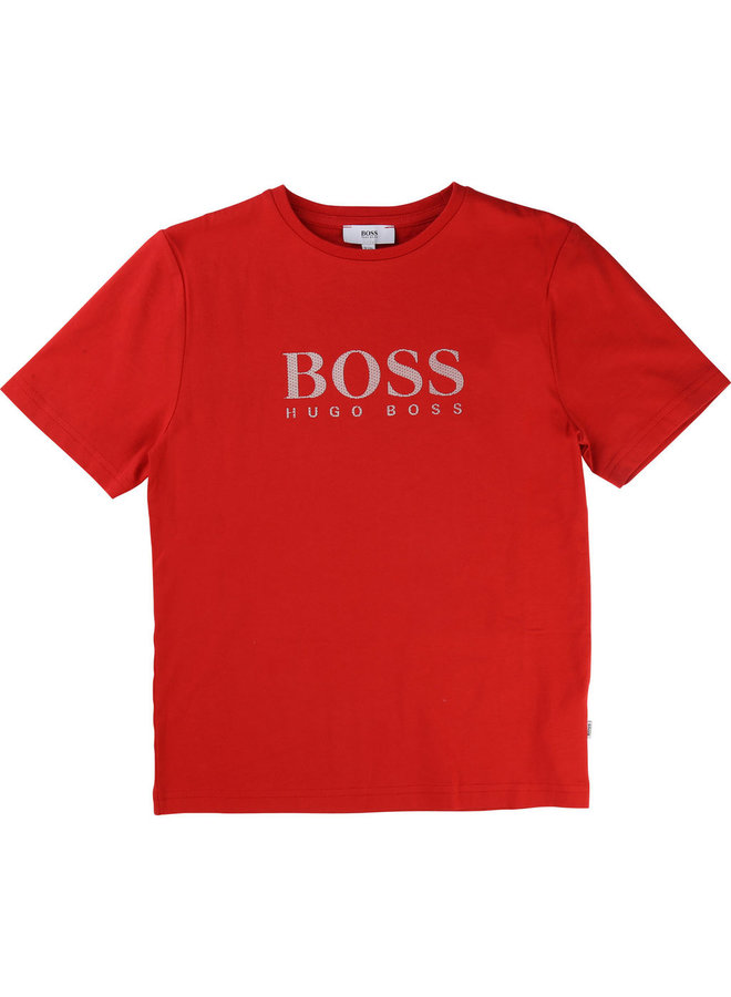 HUGO BOSS Kids T-Shirt rot mit Logo