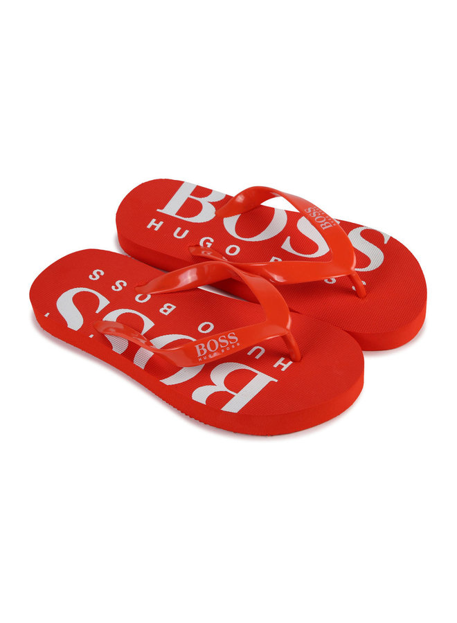 BOSS Zehentrenner Sandalen rot mit Logo