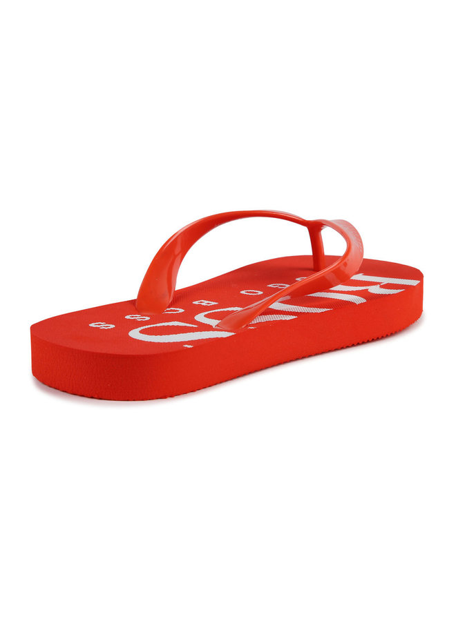 BOSS Zehentrenner Sandalen rot mit Logo