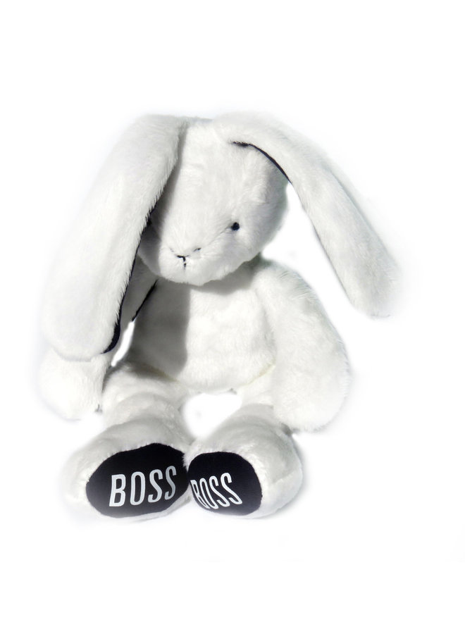 Hugo Boss Kuscheltier Hase weiß mit Logoprint