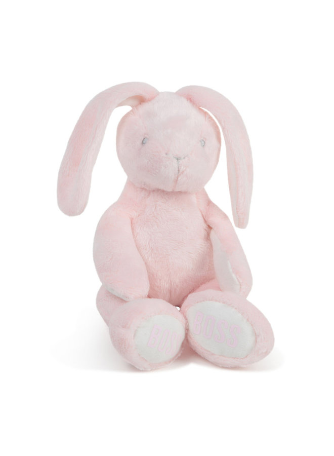 Hugo Boss Kuscheltier Hase rosa mit Logoprint