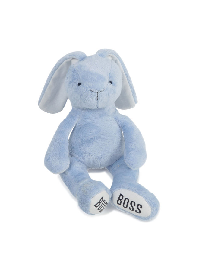 Hugo Boss Kuscheltier Hase hellblau mit Logoprint