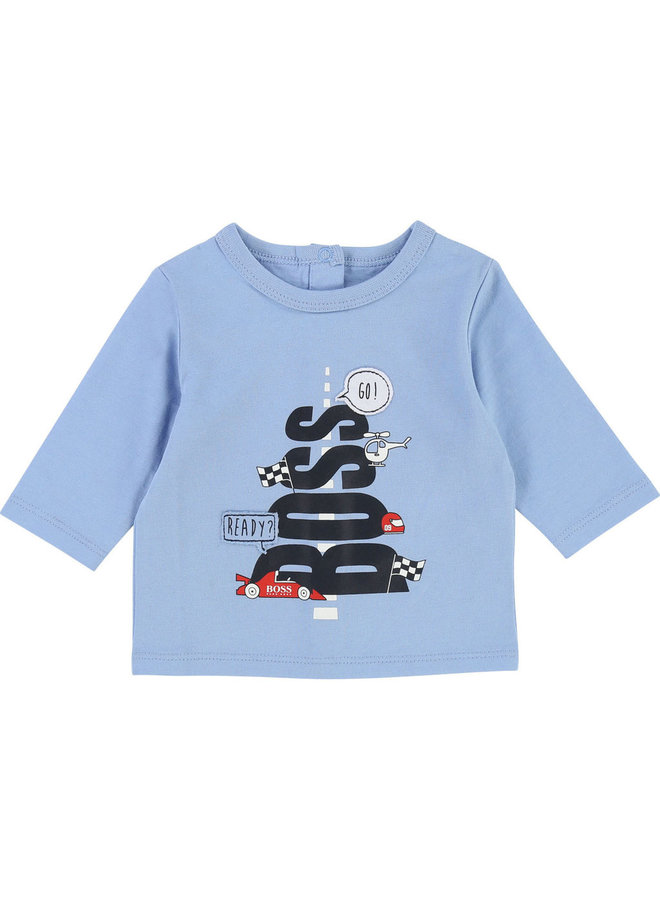 HUGO BOSS Baby Langarmshirt Race hellblau