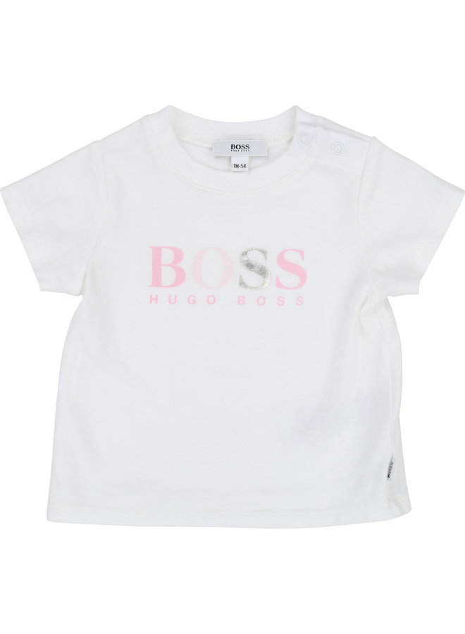 HUGO BOSS 2 er Set Baby T-Shirt rosa weiß