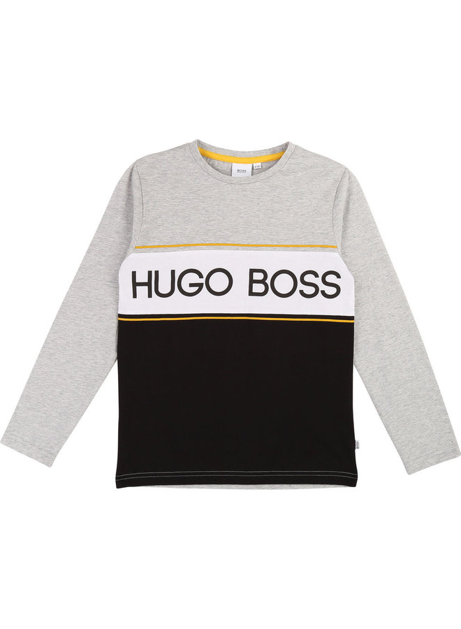 HUGO BOSS Kinder Longsleeve grau gelb