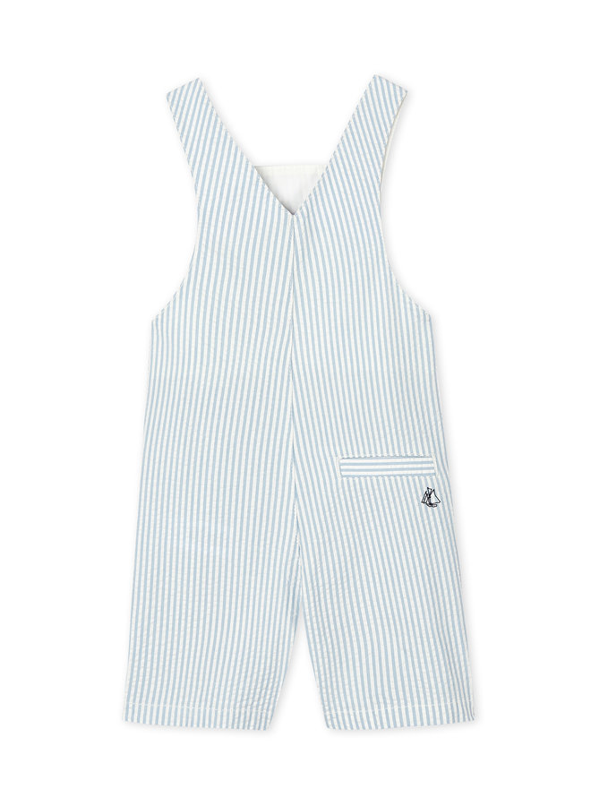 Petit Bateau kurze Latzhose Seersucker gesteift