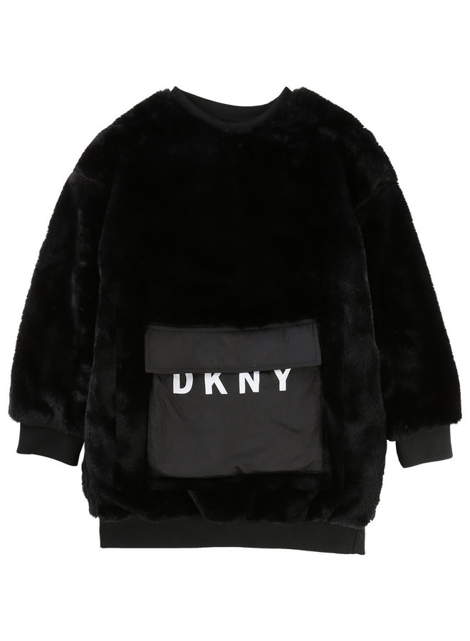 DKNY KIDS Teddyfell Kleid Longshirt