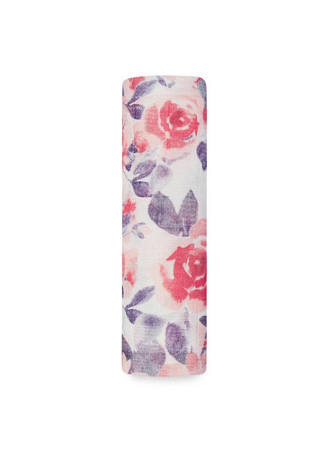 aden + anais silky soft watercolour garden - roses