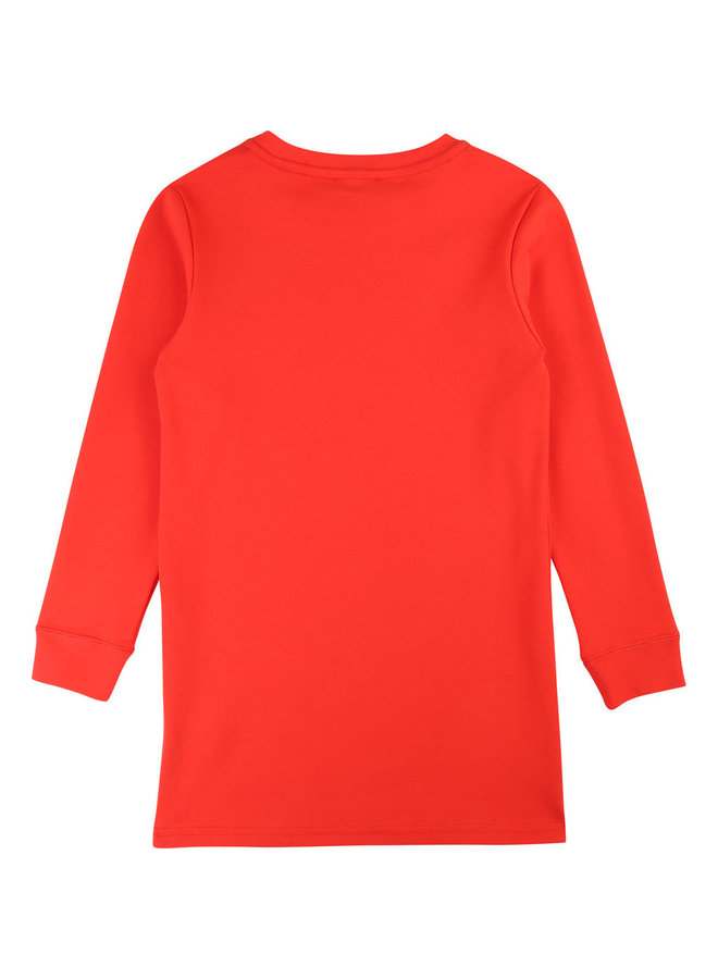 DKNY KIDS Kleid rot langarm mit Logo
