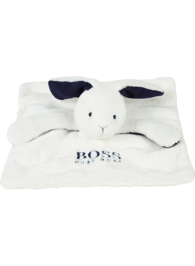 Hugo Boss Kuscheltuch Hase weiß mit Logostitching