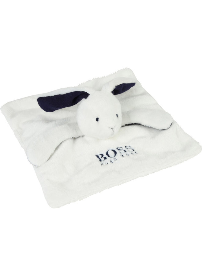 Hugo Boss Kuscheltuch Hase weiß mit Logostitching