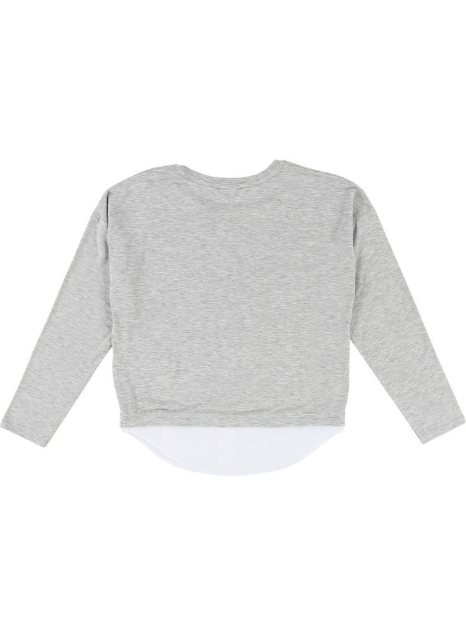 DKNY KIDS  Langarmshirt Lagenlook grau mit Hemdsaum