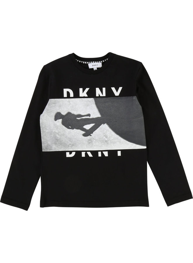 DKNY KIDS Langarmshirt schwarz mit Print