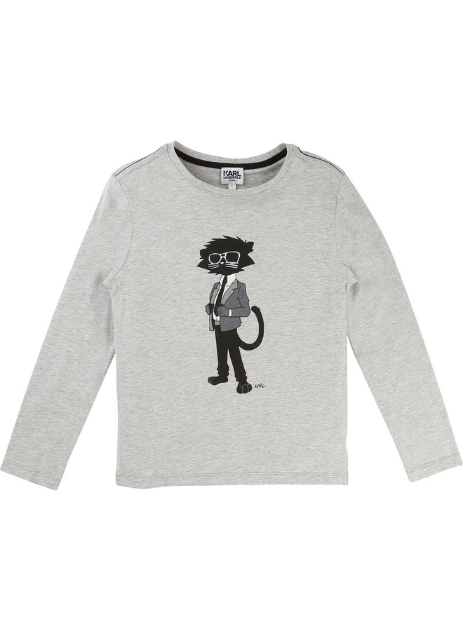 KARL LAGERFELD KIDS Langarmshirt Choupette grau