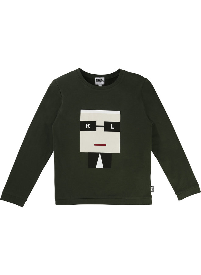 KARL LAGERFELD KIDS Langarmshirt grün Mini Me