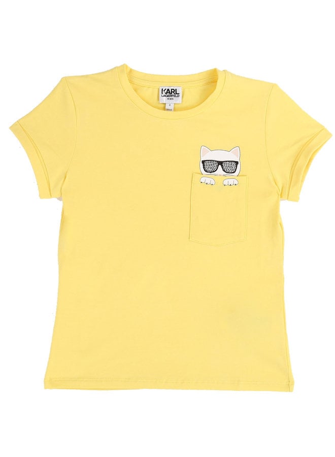 KARL LAGERFELD KIDS T-Shirt gelb Katze