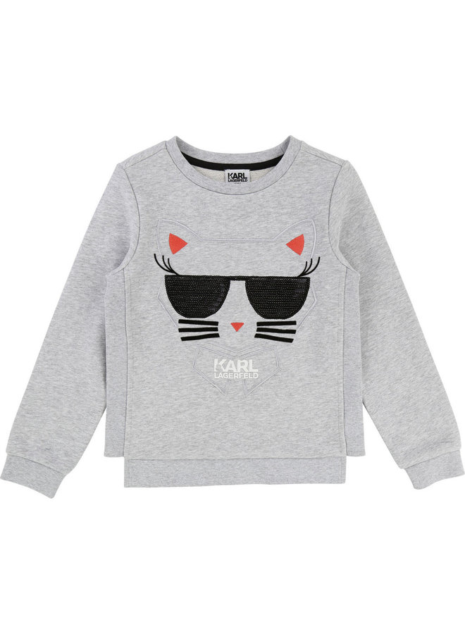 KARL LAGERFELD KIDS Mädchen Sweater Katze Choupette