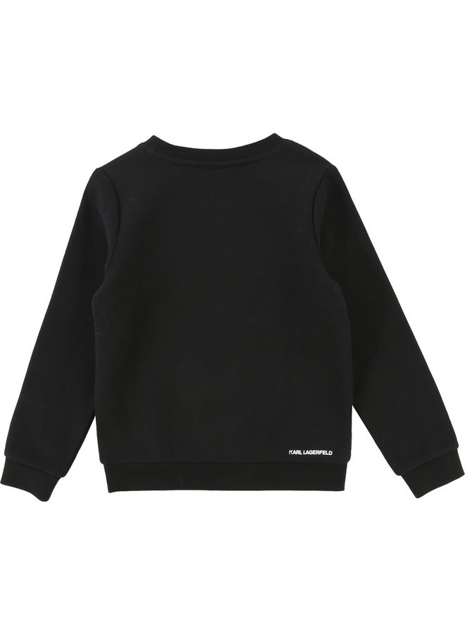 KARL LAGERFELD KIDS Sweatshirt Choupette schwarz silber