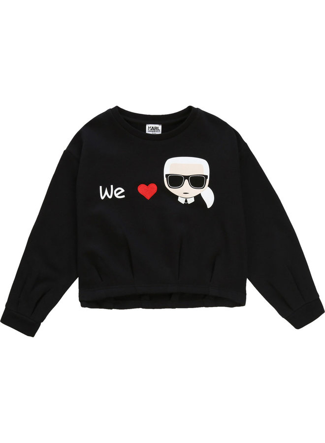 KARL LAGERFELD KIDS Sweatshirt schwarz we love Karl