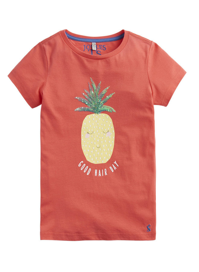 TOM JOULE T-Shirt Astra Ananas mit Pailletten