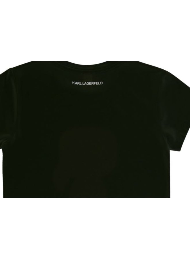 KARL LAGERFELD KIDS T-Shirt mit Strass schwarz