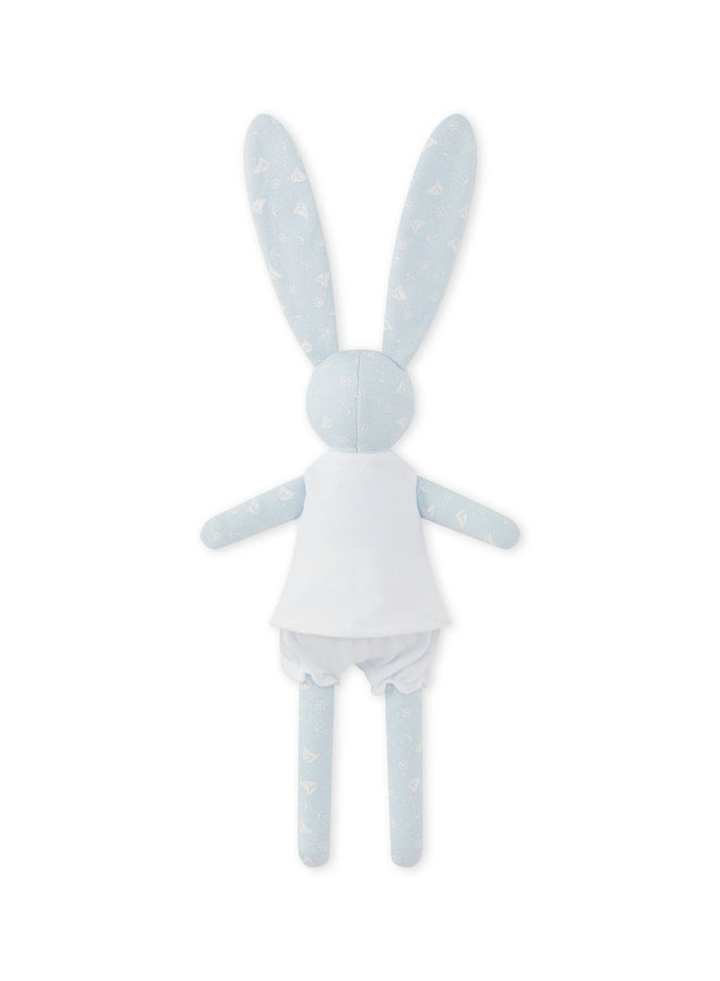 Petit Bateau Kuscheltier Hase hellblau mit Kleidung