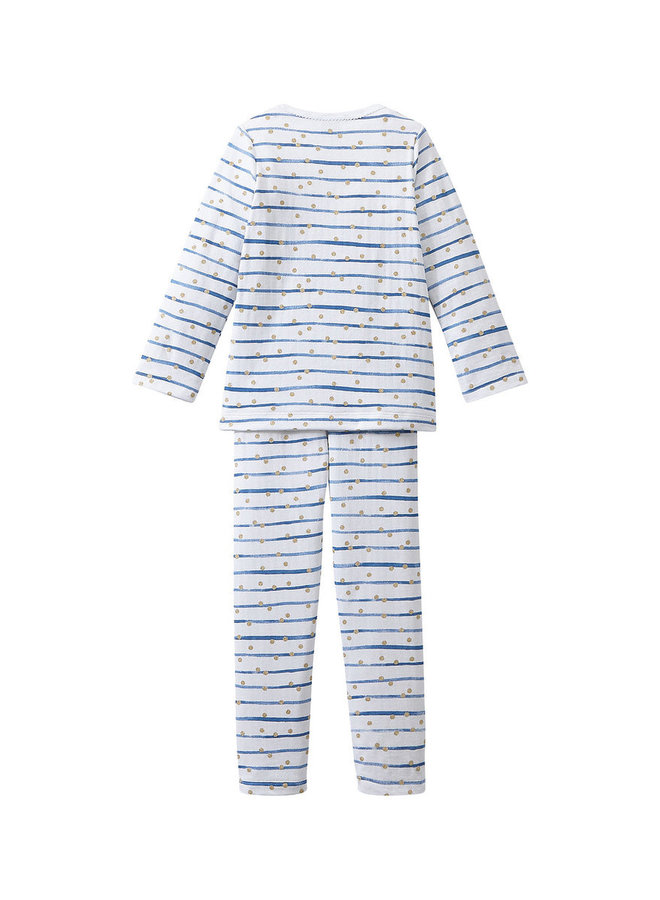 Petit Bateau Pyjama Streifen und dots Gold