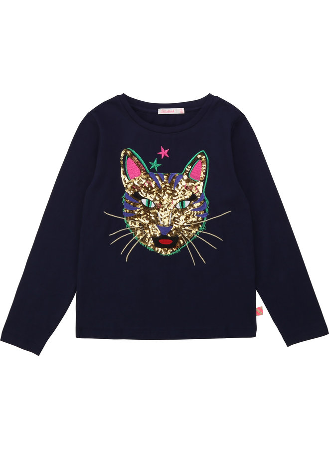 Billieblush Longsleeve Raubkatze mit Pailletten