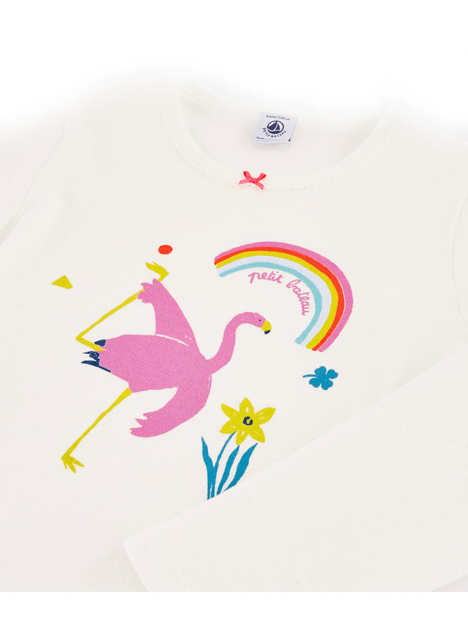 Petit Bateau Pyjama Flamingo creme rosa