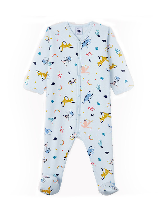 Petit Bateau Bodysuit aus Molton mit  Allover Tier Print