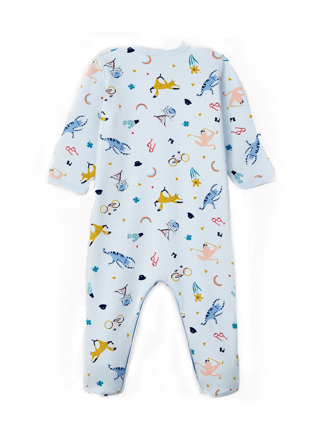 Petit Bateau Bodysuit aus Molton mit  Allover Tier Print