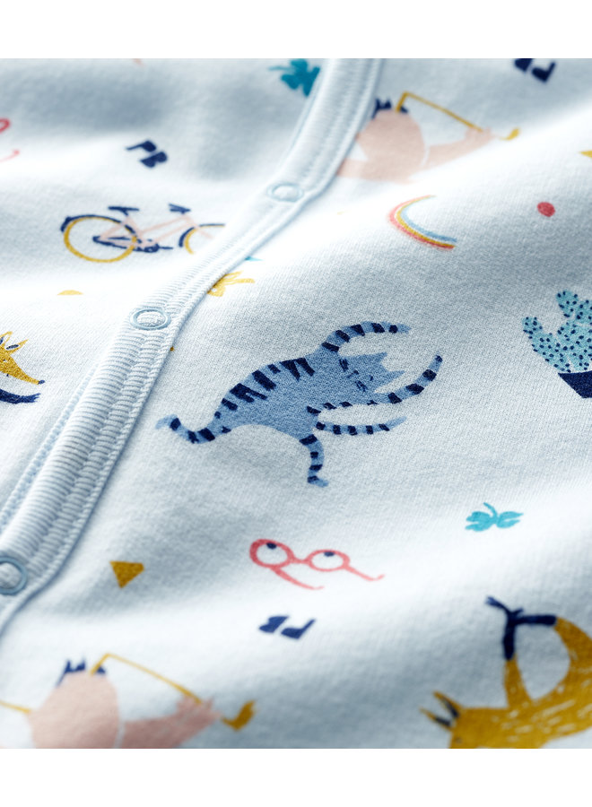 Petit Bateau Bodysuit aus Molton mit  Allover Tier Print