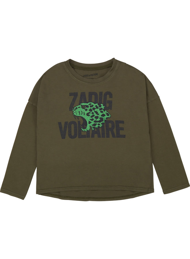 Zadig & Voltaire Longsleeve Glitzer Leopard