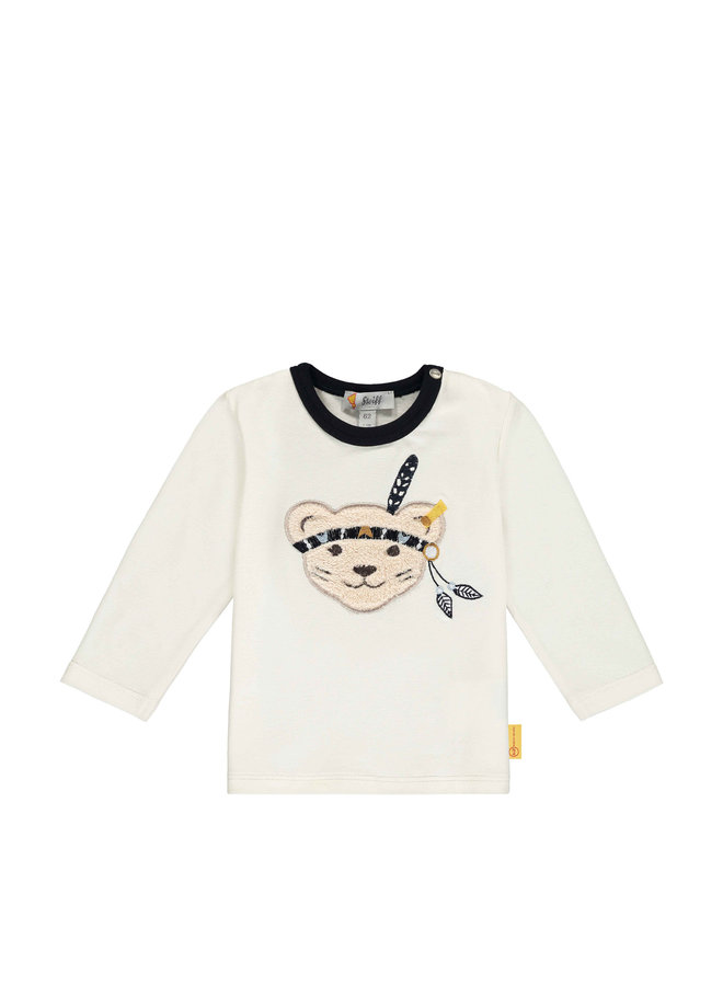 Steiff Baby Langarmshirt creme mit Teddy Indianer Motiv