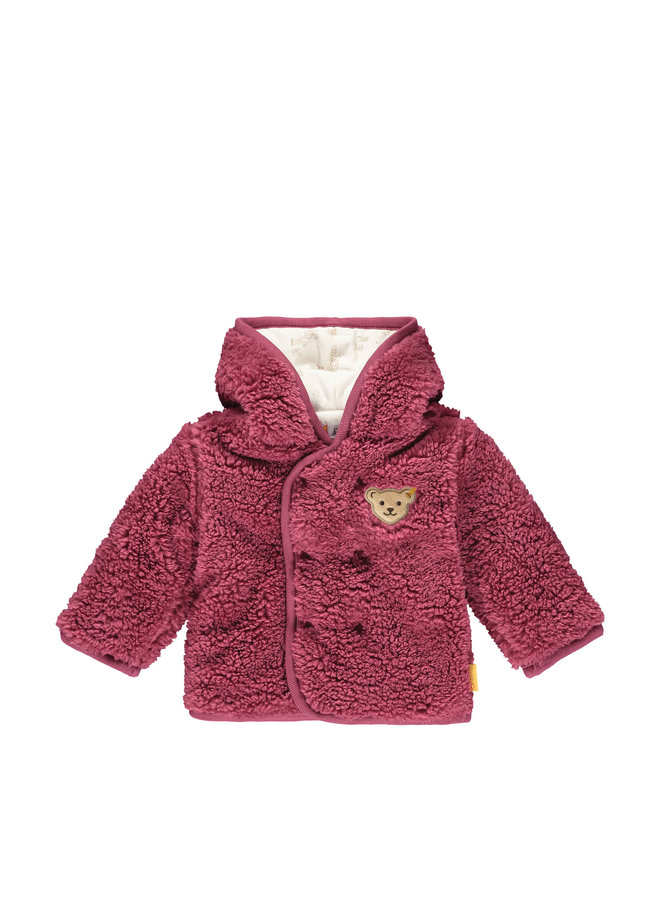 Steiff Baby Fleecejacke beige aus  plüschigem Teddy-Fleece malaga