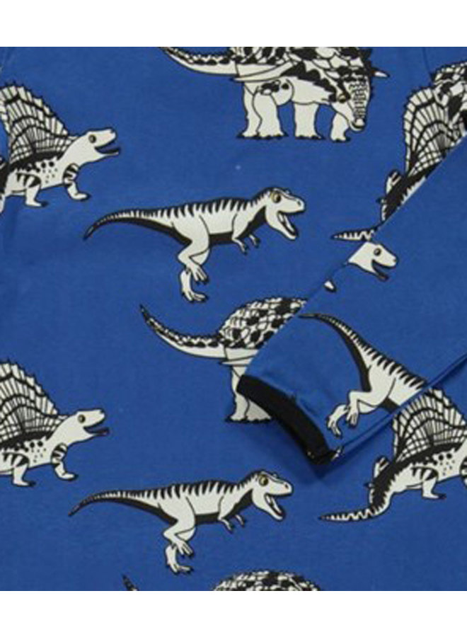 SMAFOLK Pyjama  mit Dino blau / blue Lolite