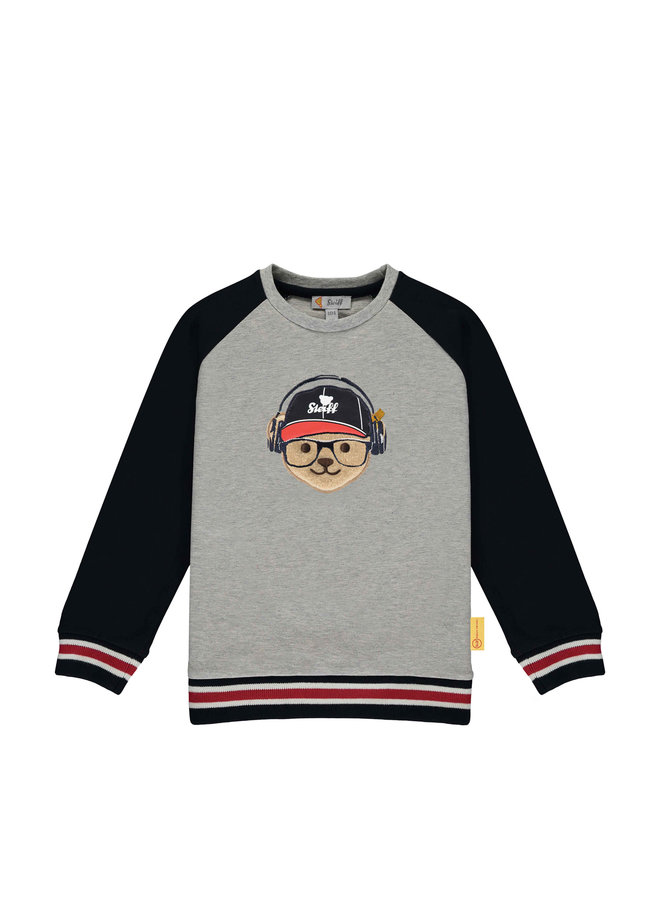 Steiff Sweatshirt mit Raglanärmeln und Teddy-Applikation