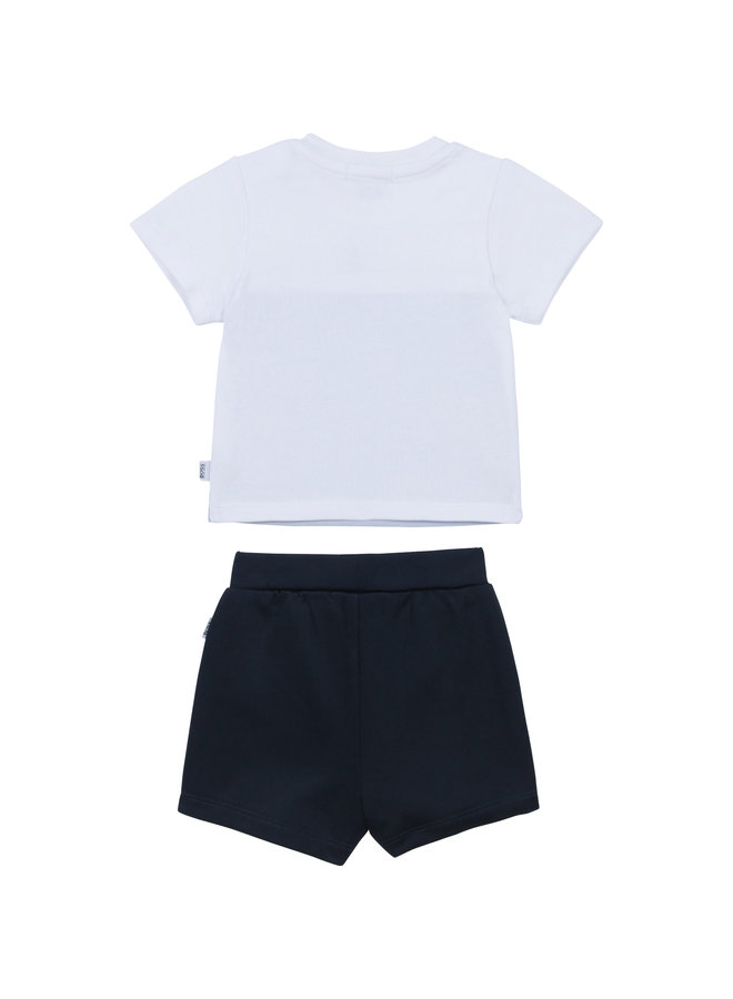 HUGO BOSS Baby Kombination weiß hellblau T-Shirt und Shorts