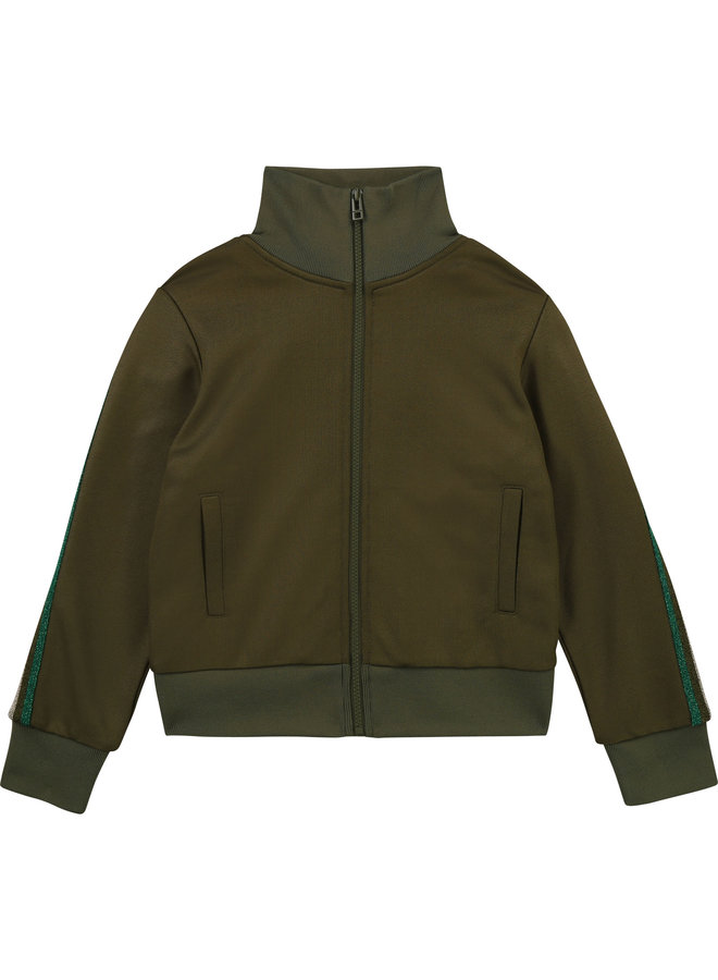 Zadig & Voltaire Trainingsjacke khaki mit Streifen