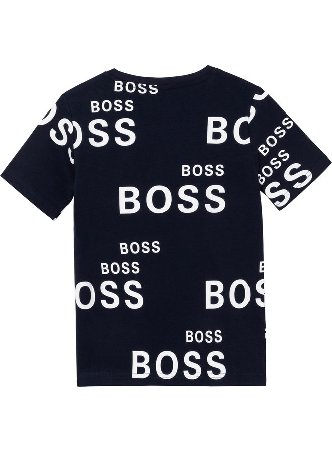 HUGO BOSS Kinder T-Shirt marine allover Logoprint