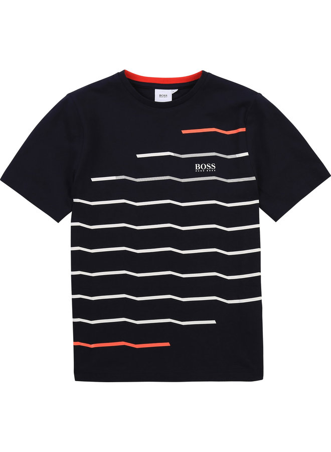 HUGO BOSS Kinder T-Shirt marine Streifen und Logo