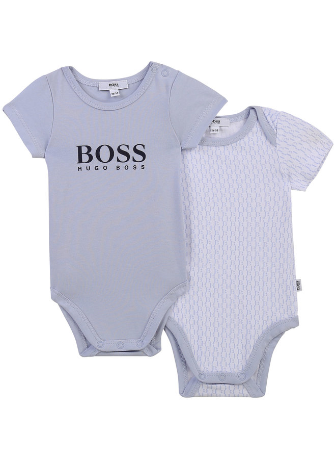 HUGO BOSS 2 er Set Baby Bodies hellblau